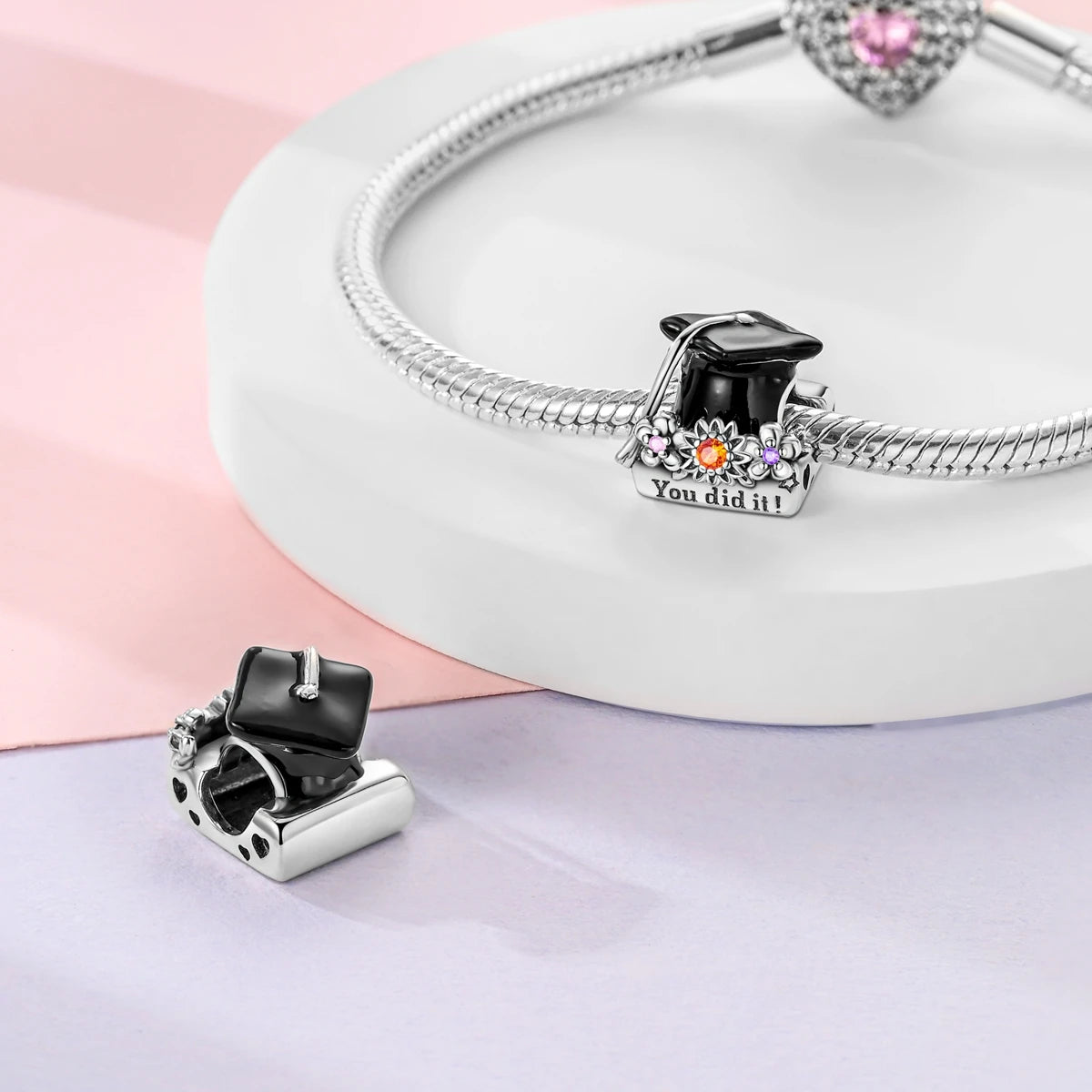 Graduation "You Did it!" Charm For Bracelet