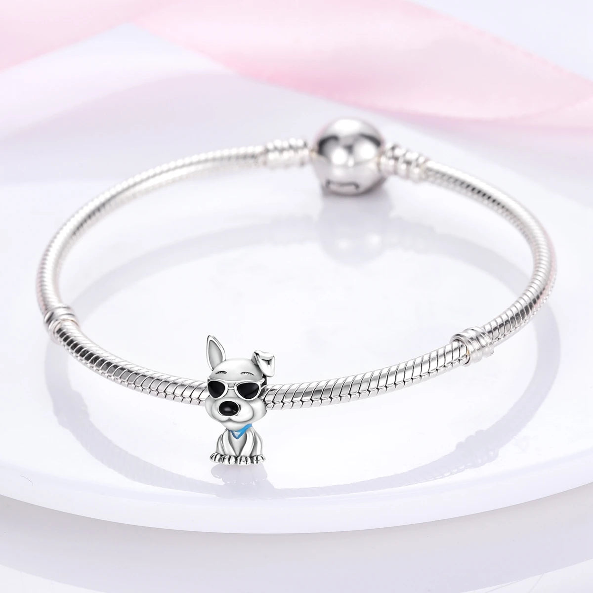 Dog With Sunglasses Charm For Bracelet