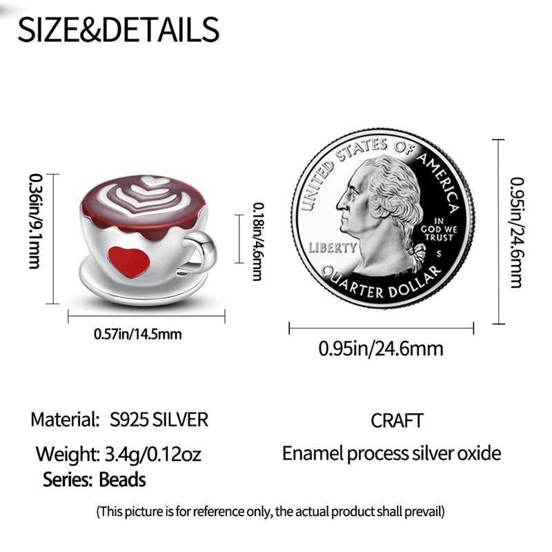 Cup of Coffee Charm For Bracelet