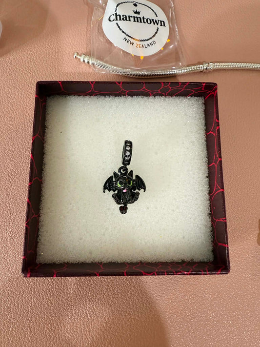 Black Dragon Charm For Bracelet