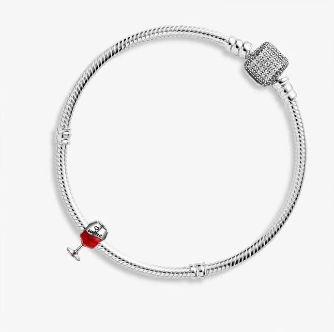 Red Wine Glass Charm For Bracelet