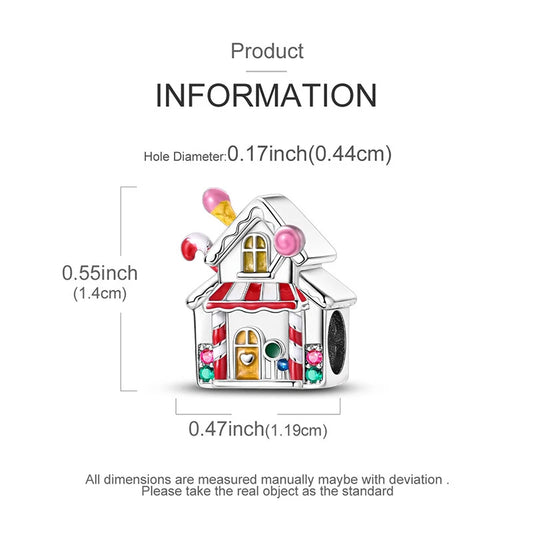 Candy House Charm For Bracelet with Colorful Accents