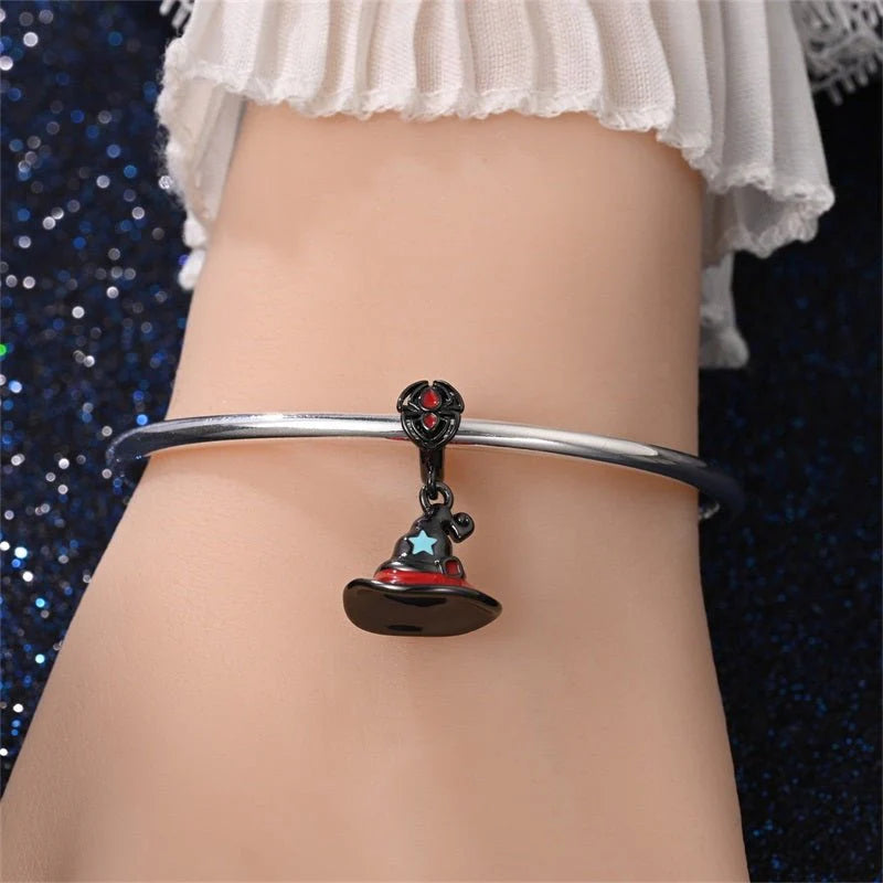 Wizard Hat with Spider Bail Dangle Charm For Bracelet