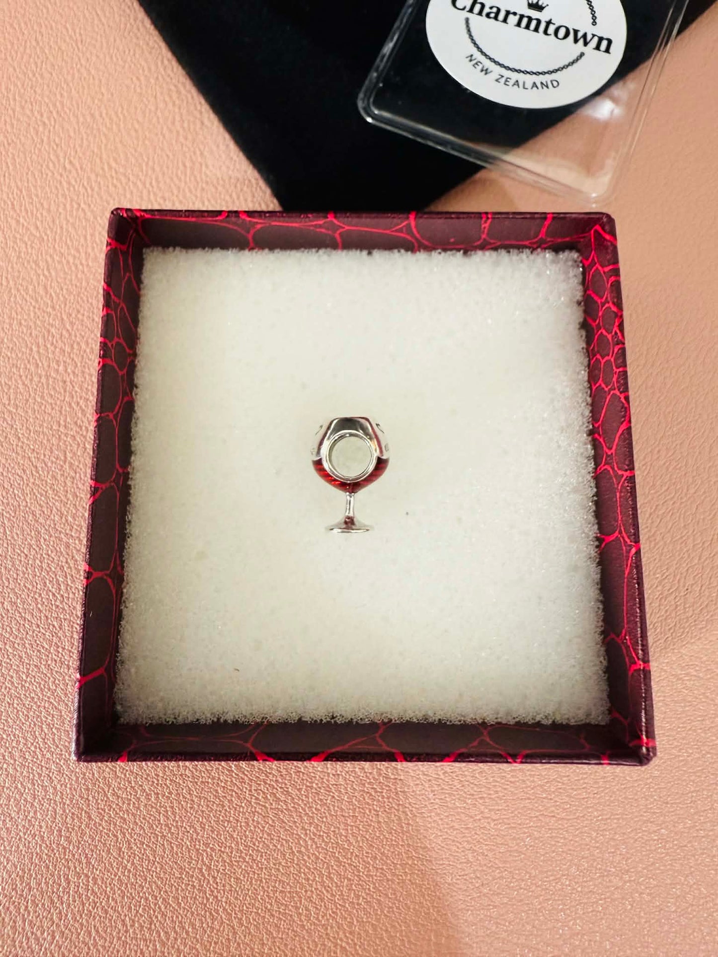 Red Wine Glass Charm For Bracelet