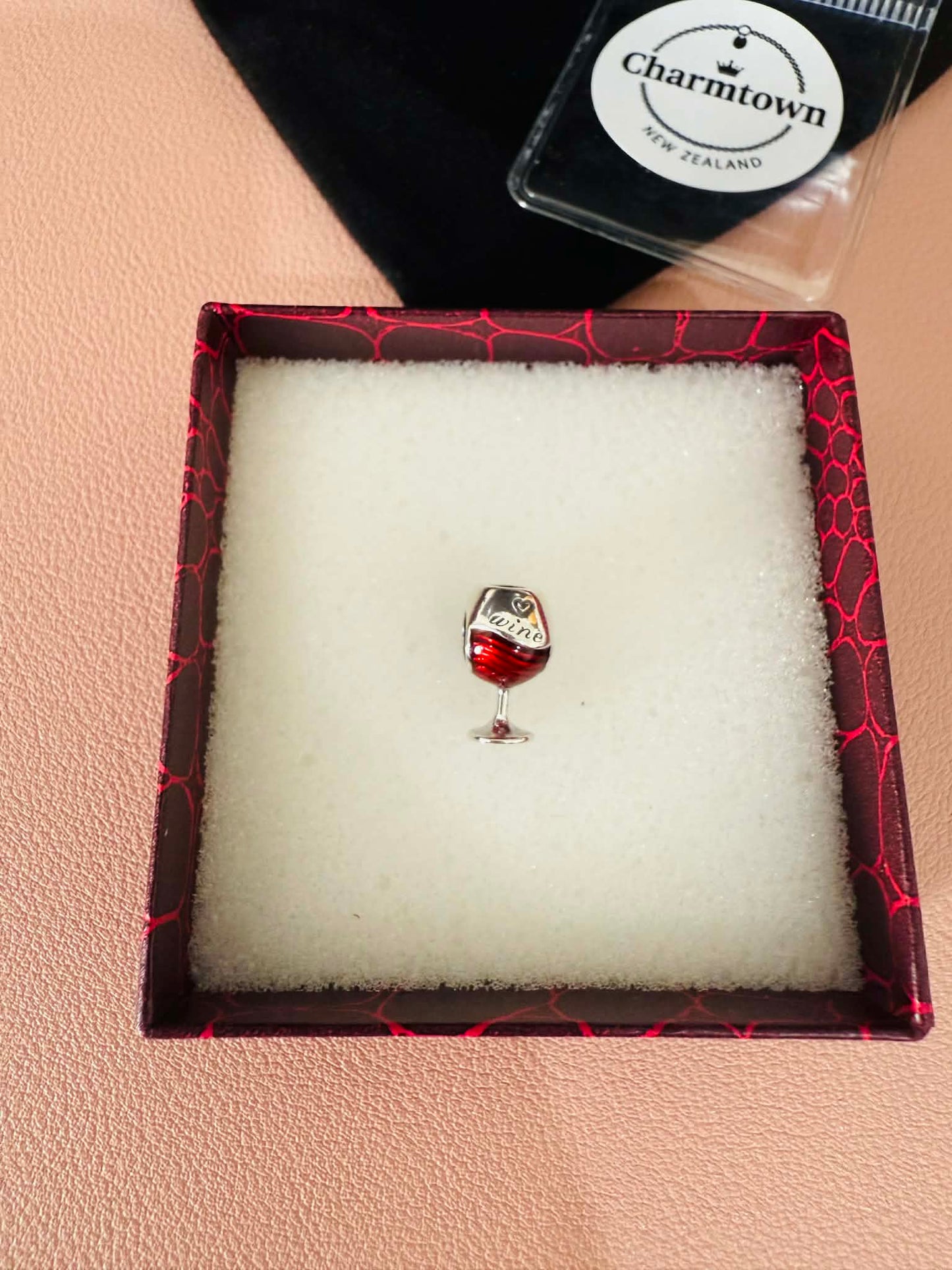 Red Wine Glass Charm For Bracelet