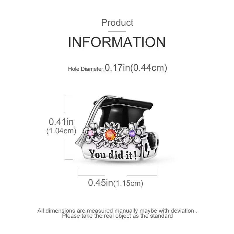 Graduation "You Did it!" Charm For Bracelet