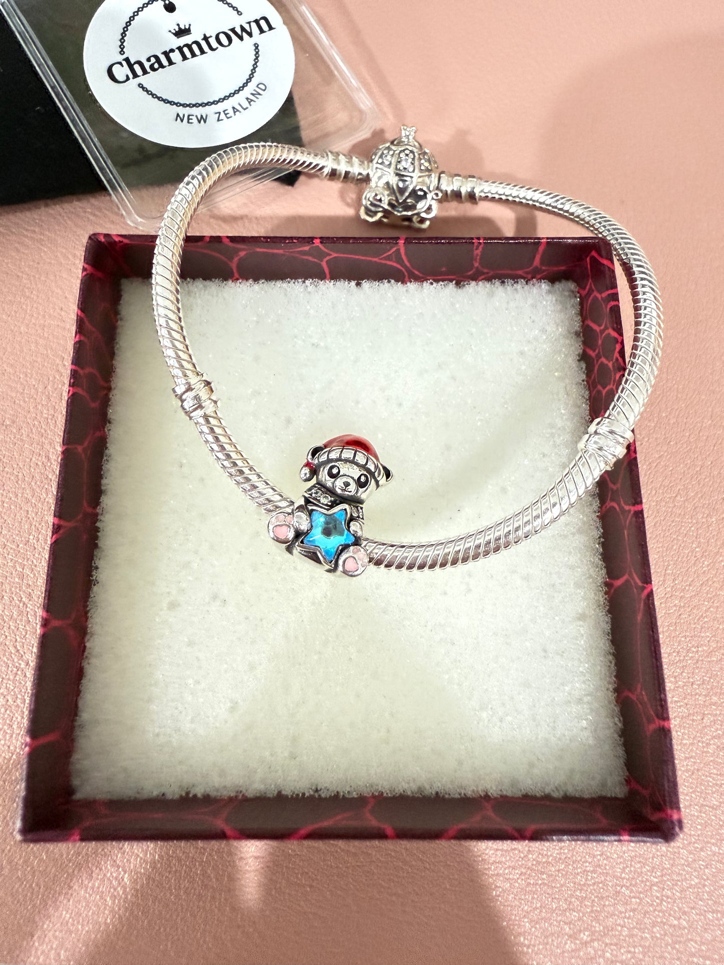 Bear Star Charm For Bracelet (S925)