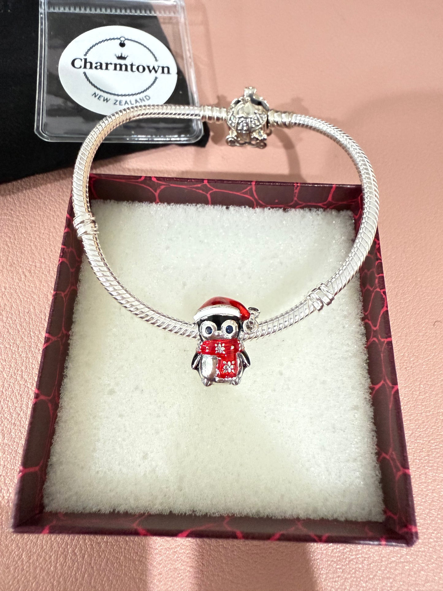 Penguin Christmas Charm For Bracelet (S925)