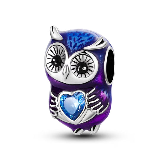 Sparkling Owl Charm For Bracelet