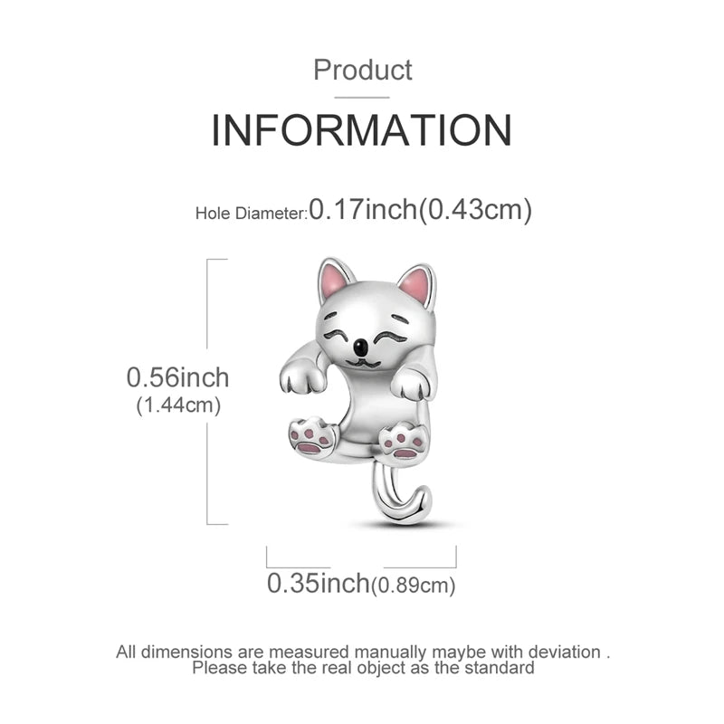 Holding Cat Animal Charm For Bracelet