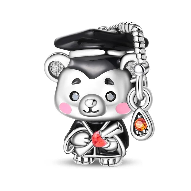 Graduation Bear with Hat Chram For Bracelet