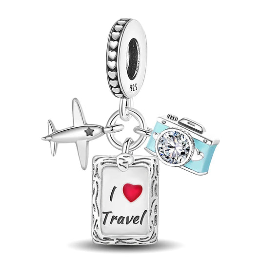Travel With Camera Charm For Bracelet