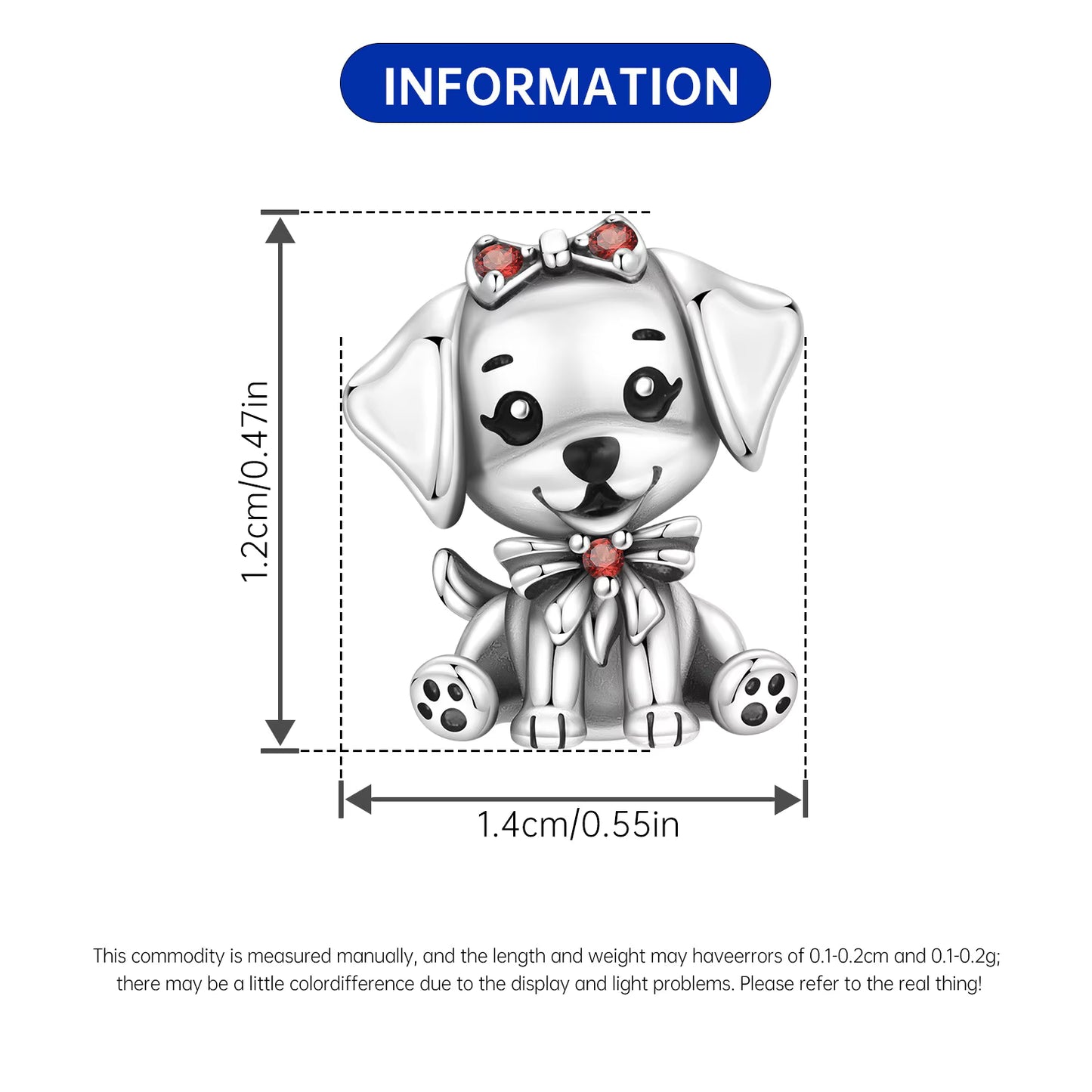 Puppy Cute Charm For Bracelet (s925)