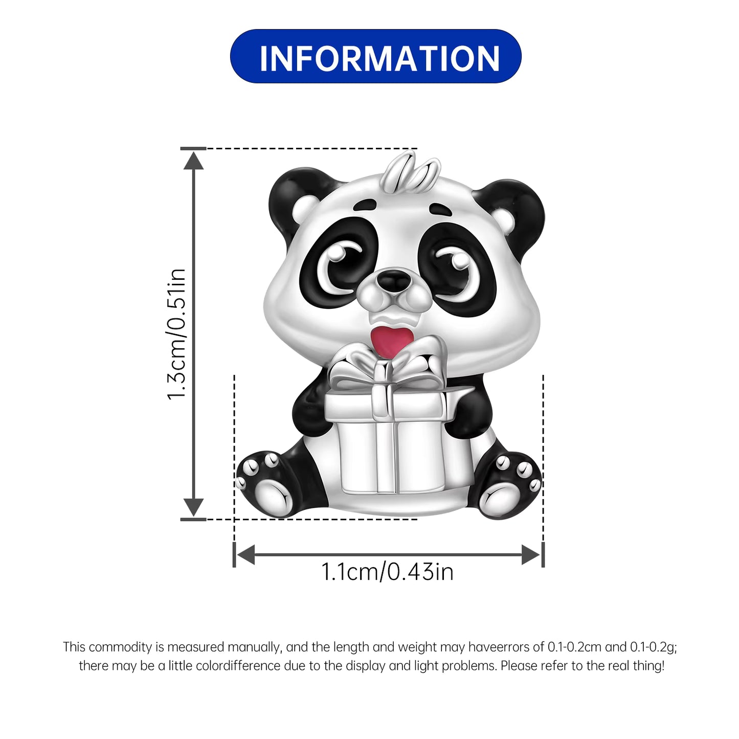 Panda Charm For Bracelet (s925)