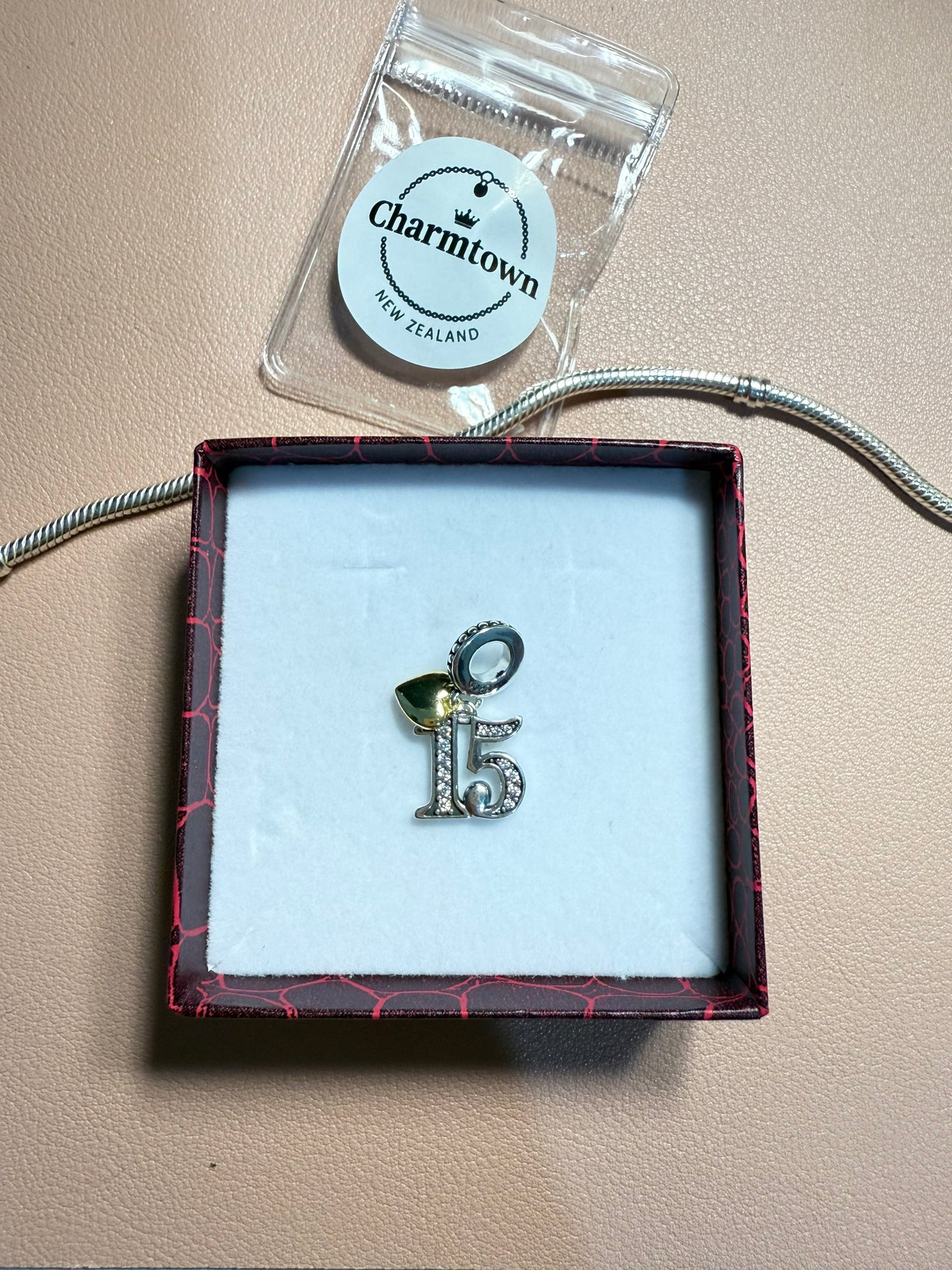 Number 15 Charm For Bracelet (s925)