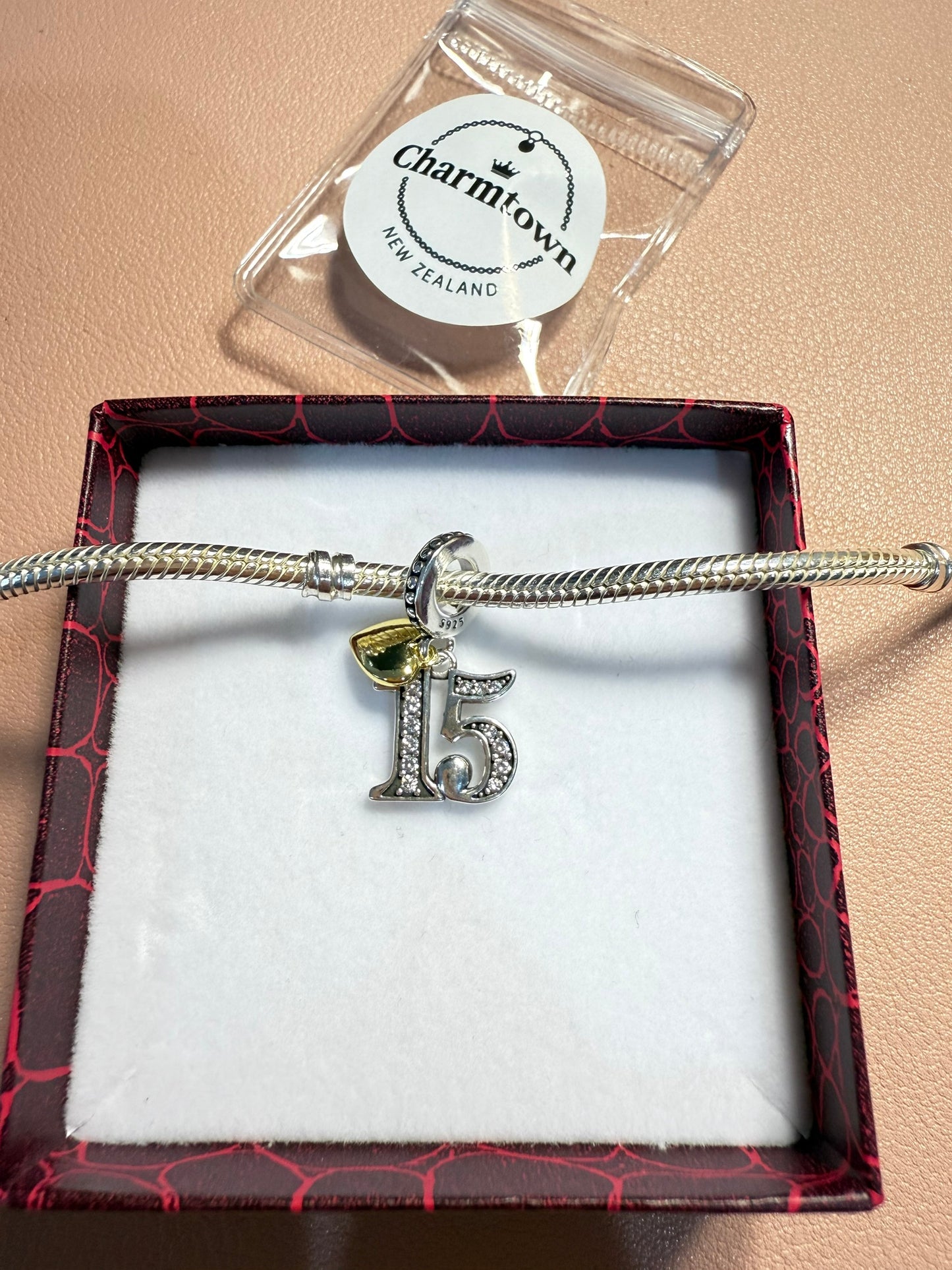Number 15 Charm For Bracelet (s925)