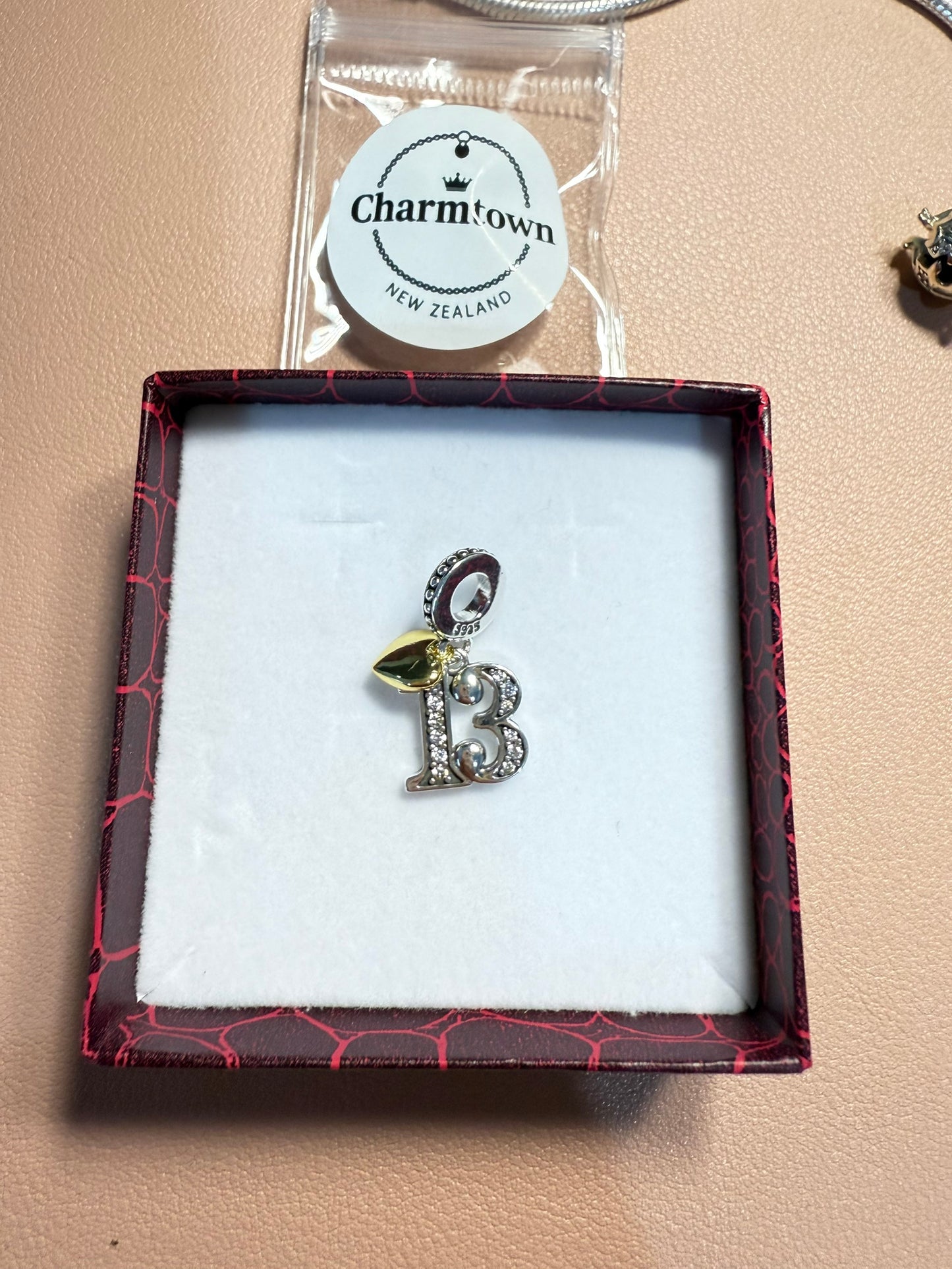 Number 13 Charm For Bracelet (s925)