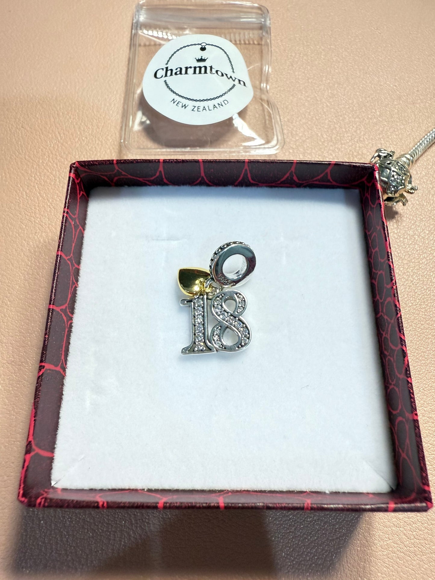Number 18 Charm For Bracelet (s925)