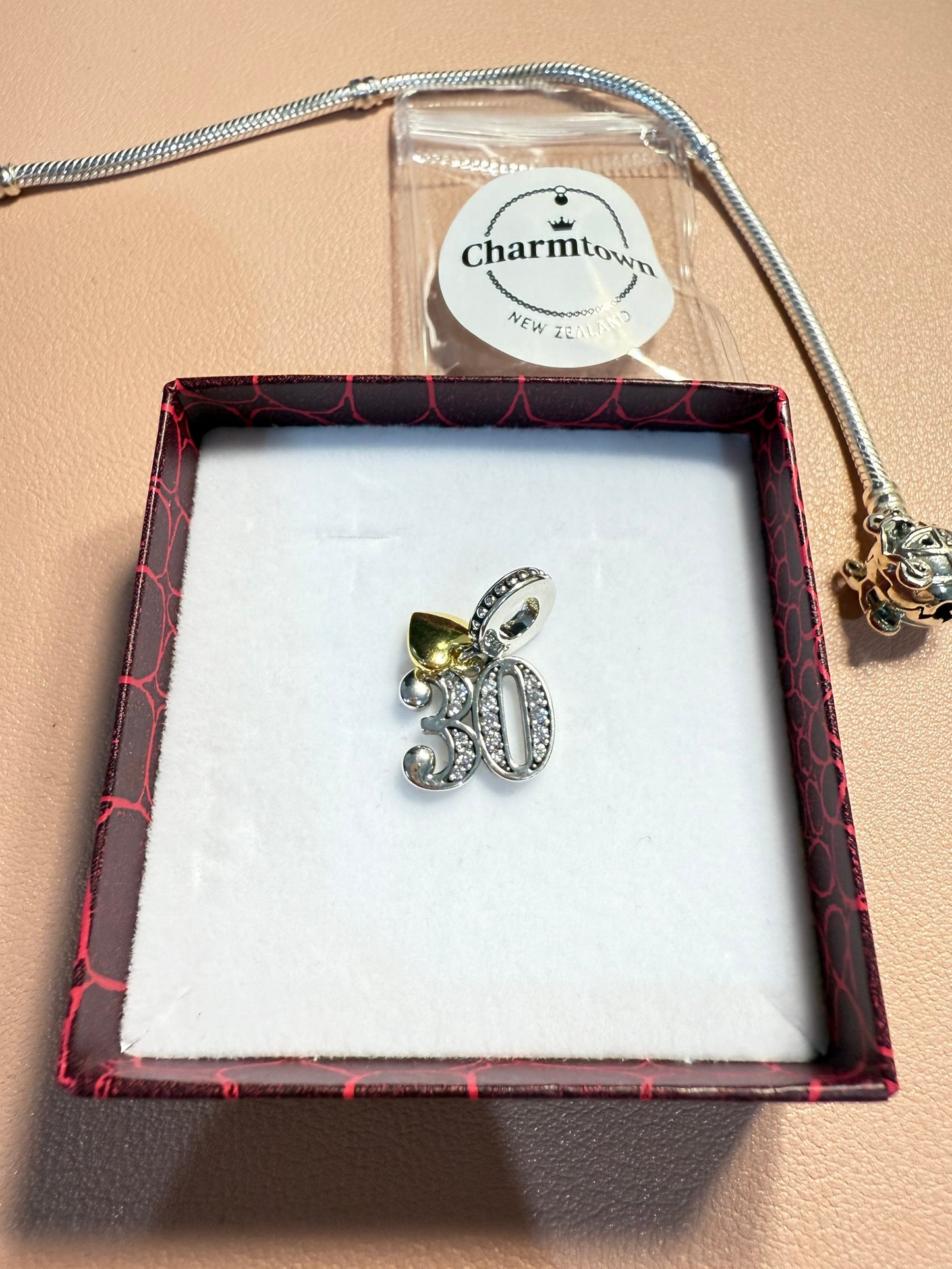 Number 30 Charm For Bracelet (s925)