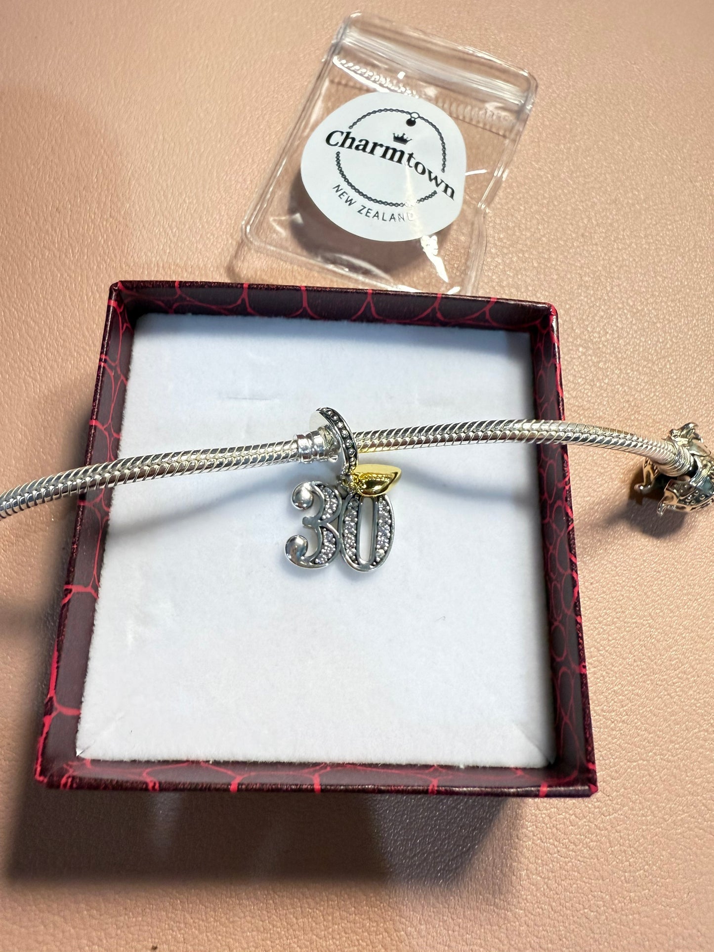 Number 30 Charm For Bracelet (s925)