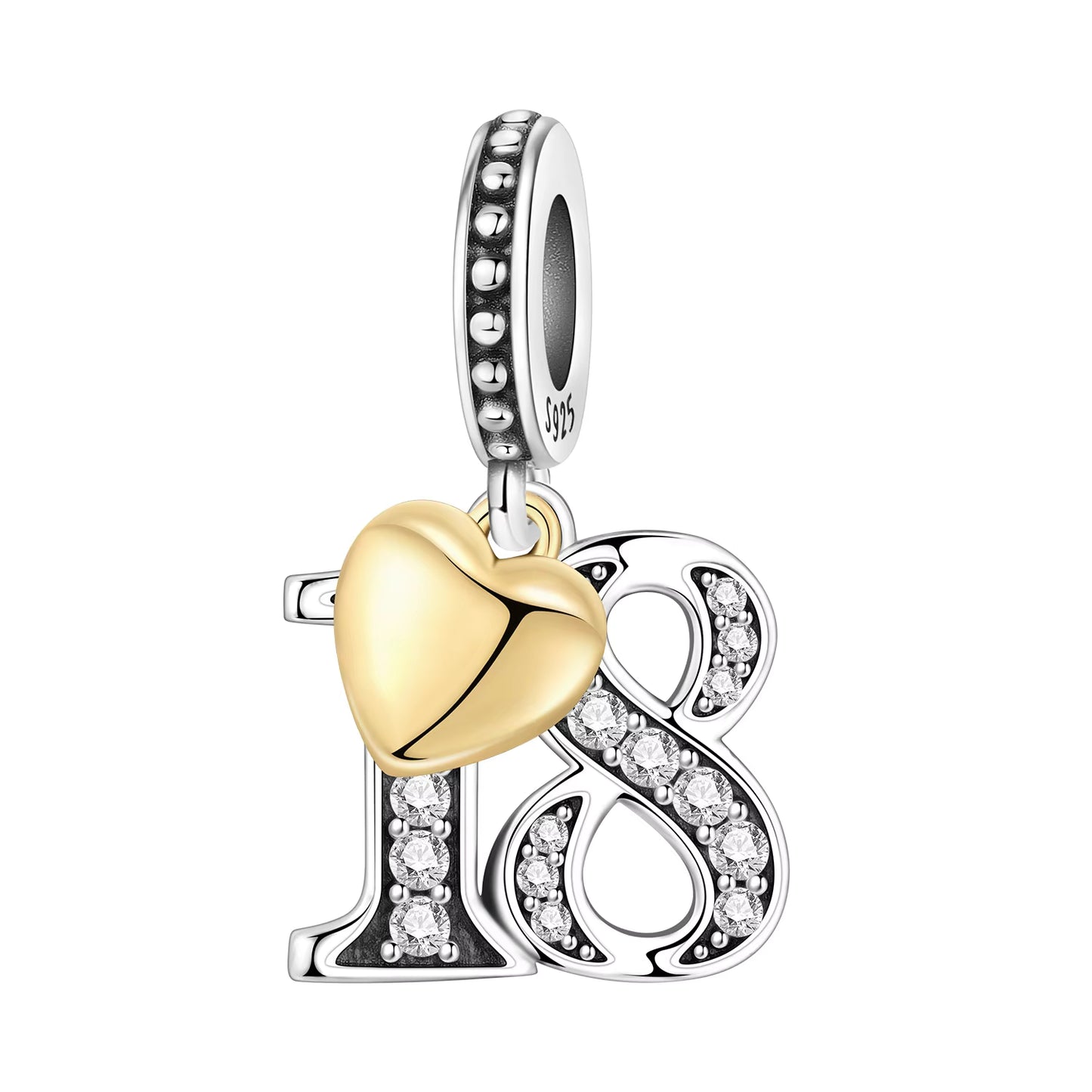 Number 18 Charm For Bracelet (s925)