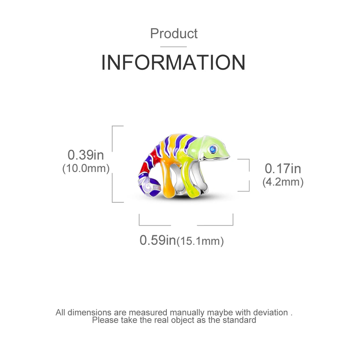 Camaleon Muticolor Charm For Bracelet