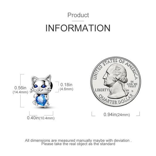 Cat Hug Heart Gemstone Charm For Bracelet
