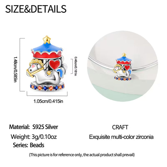 Carousel Bead Charm For Bracelet