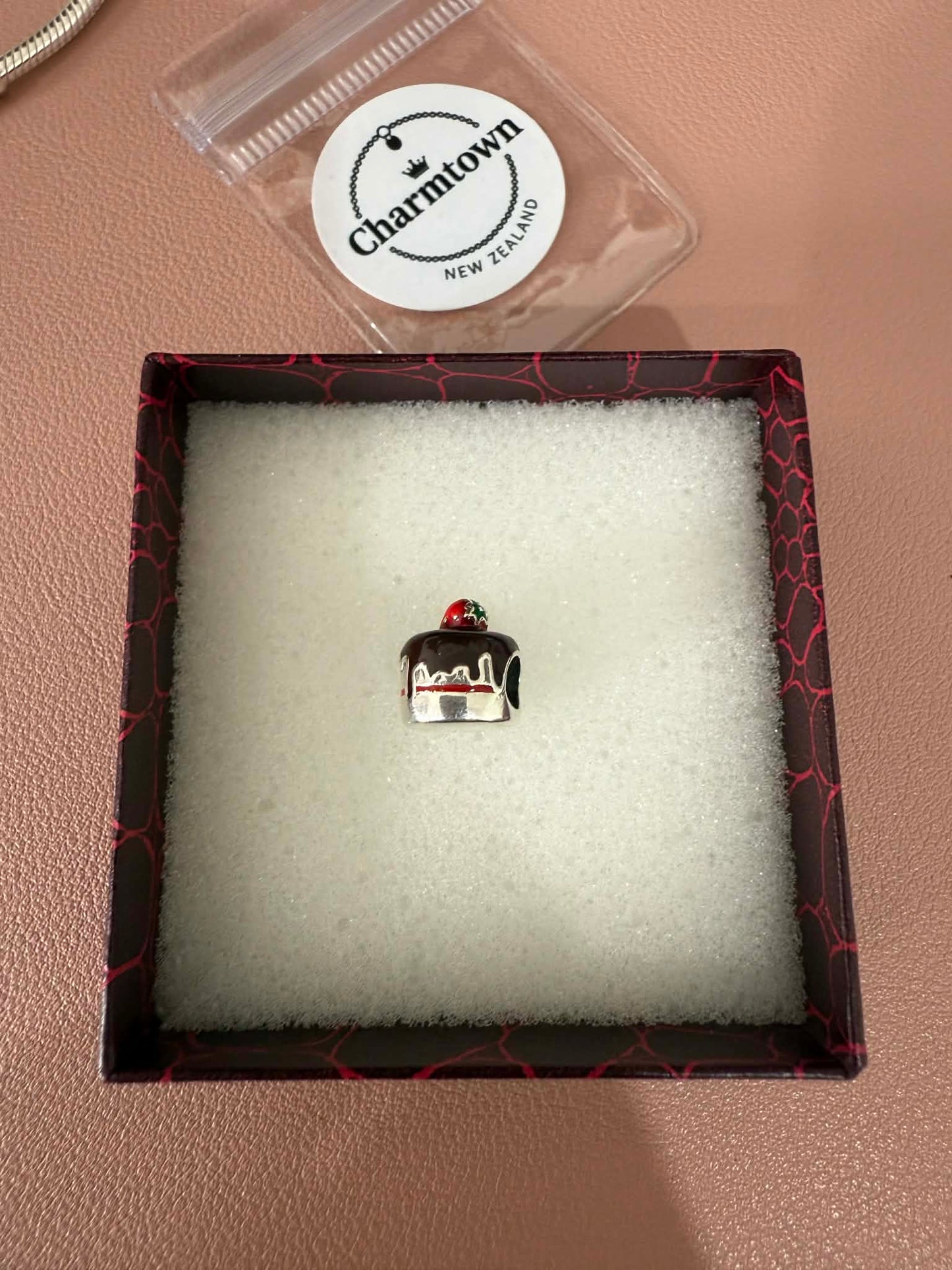 Strawberry Chocolate Cake Charm For Bracelet
