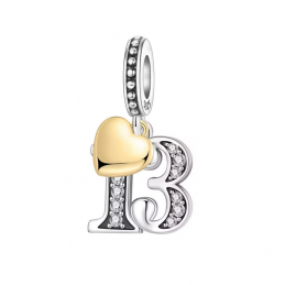 Number 13 Charm For Bracelet (s925)