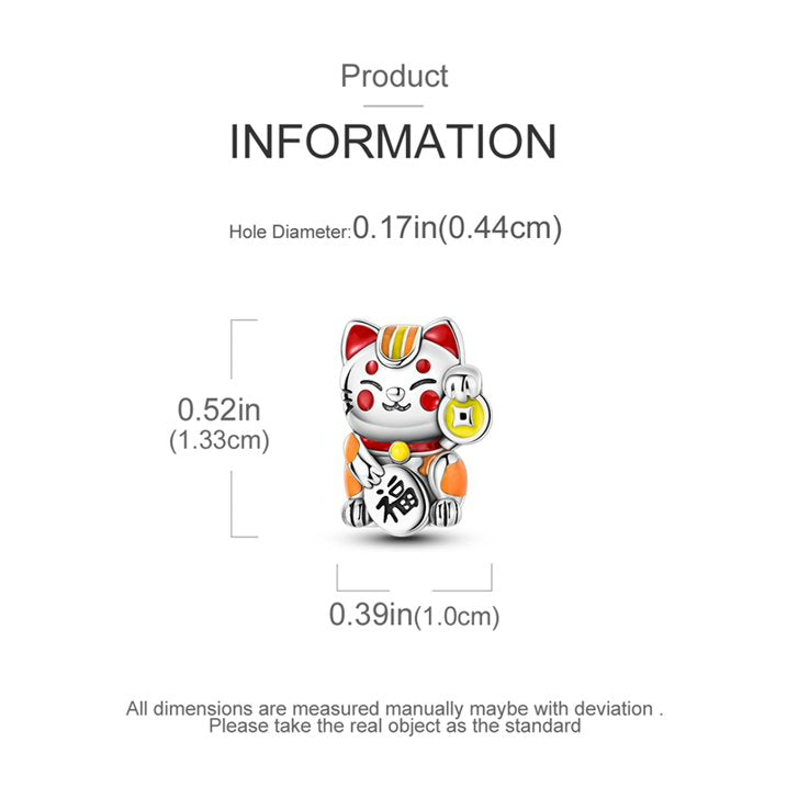 Cute Furtune Cat Charm For Bracelet