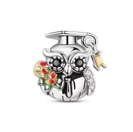 Graduation Owl Charm For Bracelet