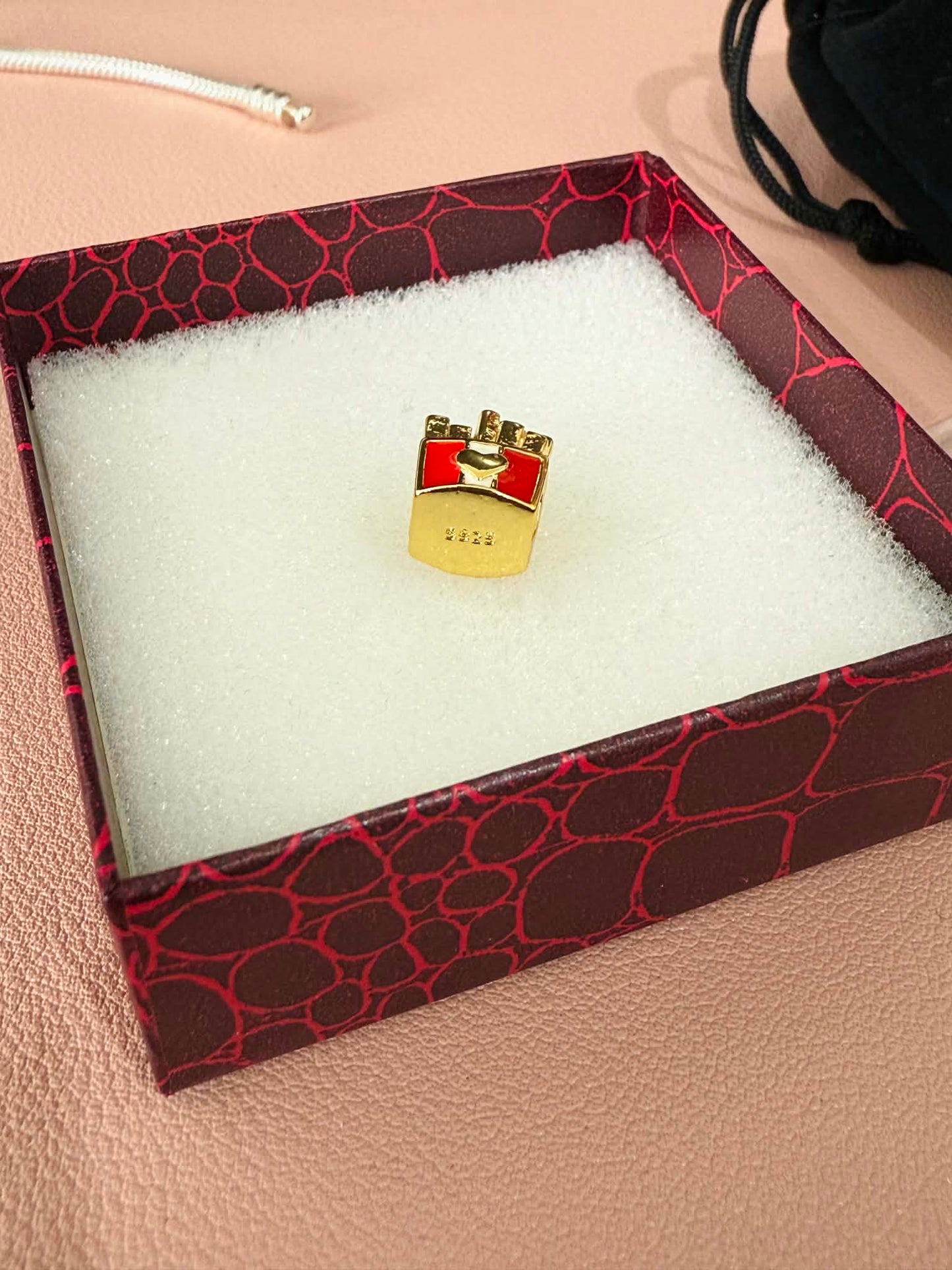 French Fries Charm with Red and White Enamel