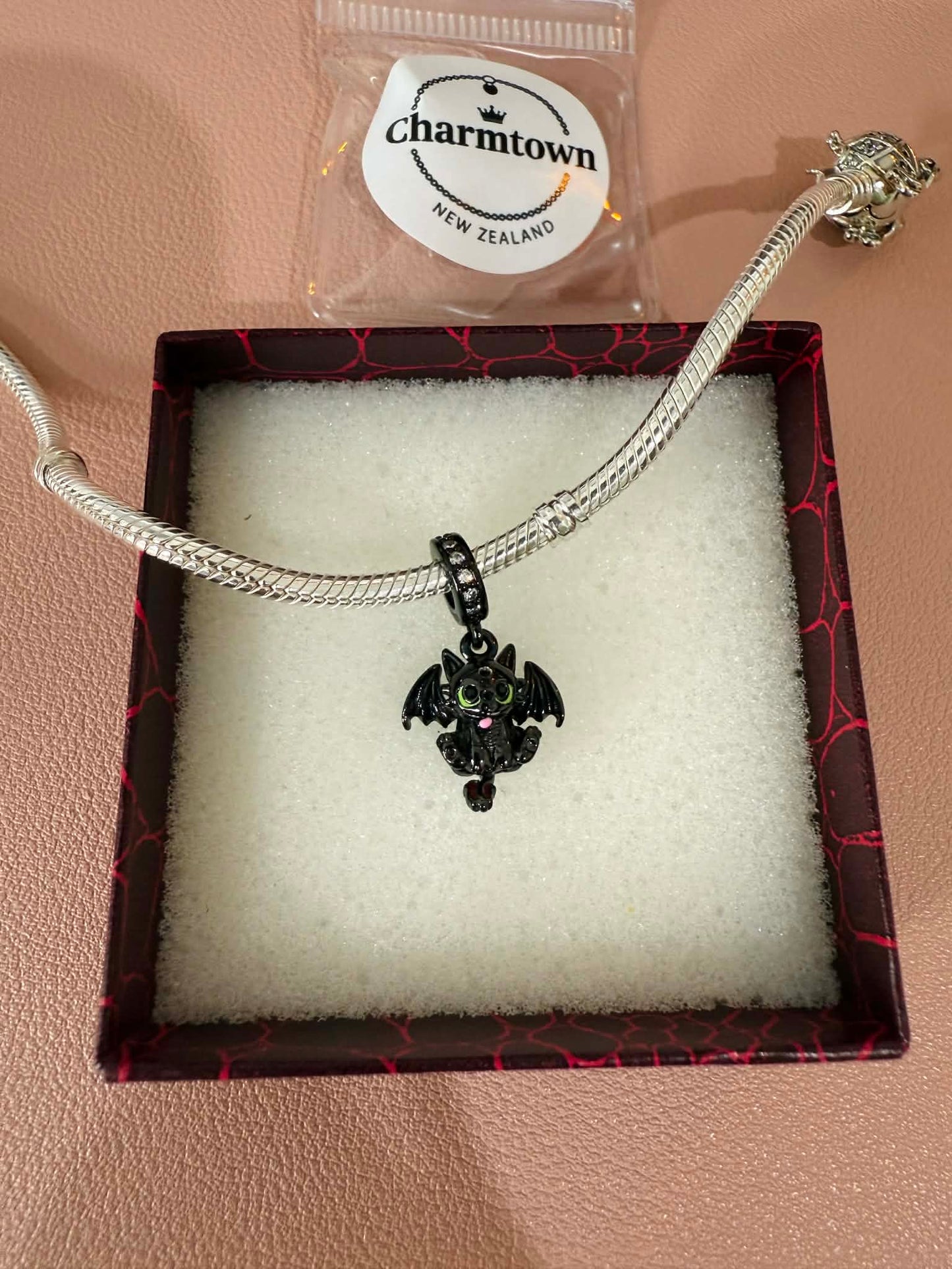 Black Dragon Charm For Bracelet