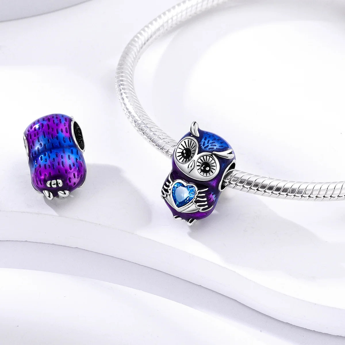 Sparkling Owl Charm For Bracelet