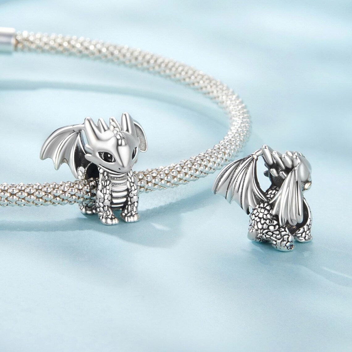 Dragon Charm For Bracelet, 925 Sterling Silver