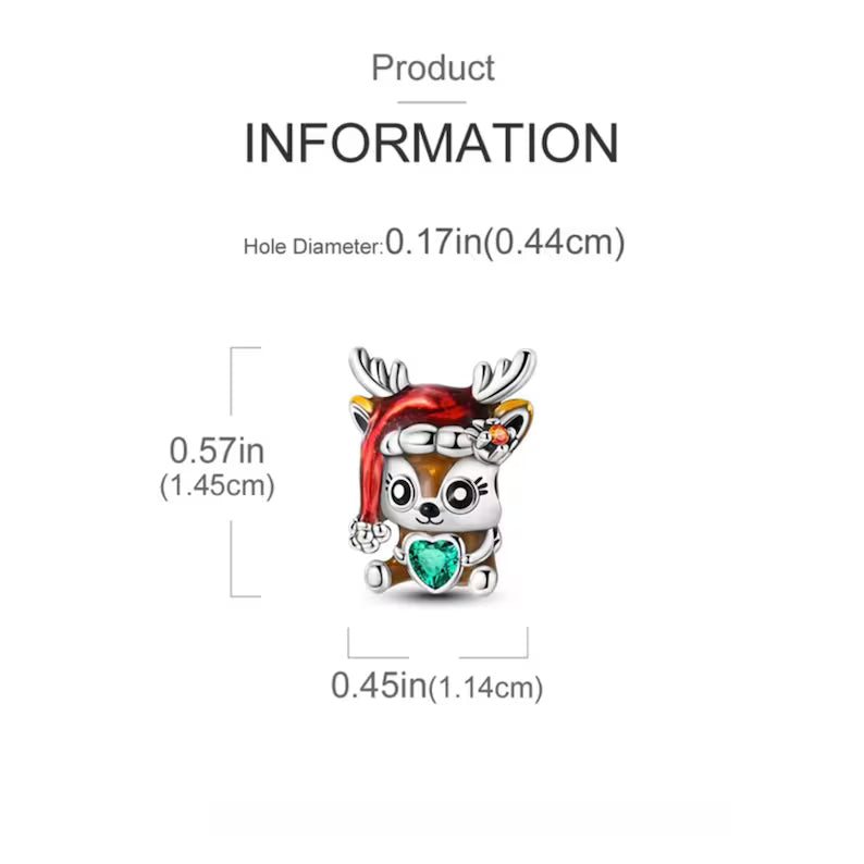 Christmas Deer Charm For Bracelet