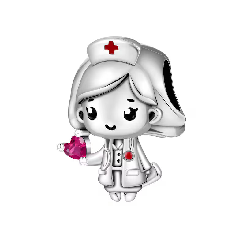 Nurse Cartoon Character Charm For Bracelet