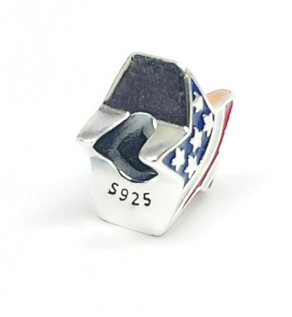 USA Flag Star Charm For Bracelet