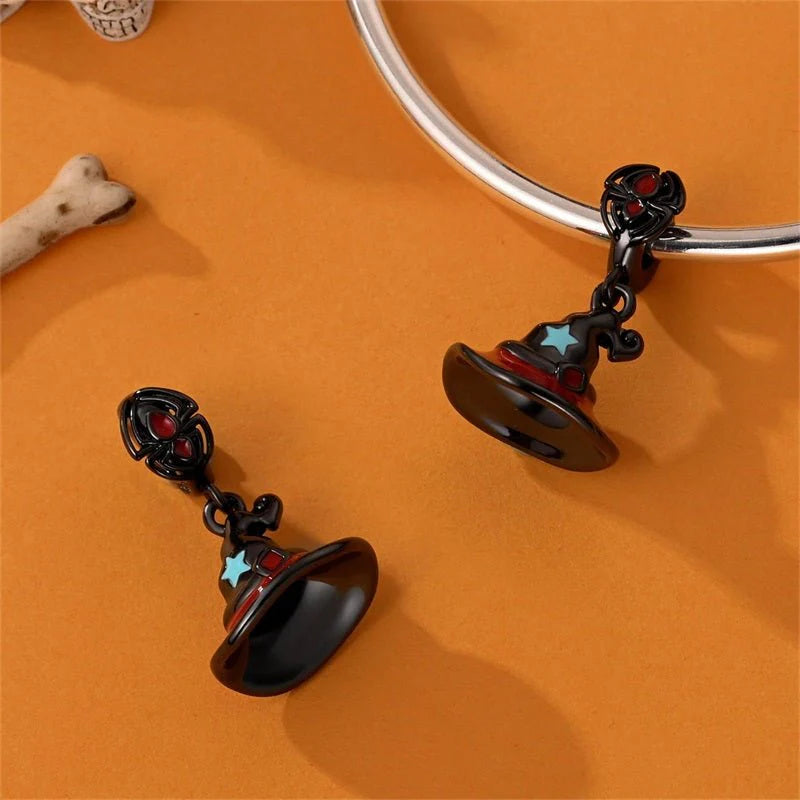 Wizard Hat with Spider Bail Dangle Charm For Bracelet